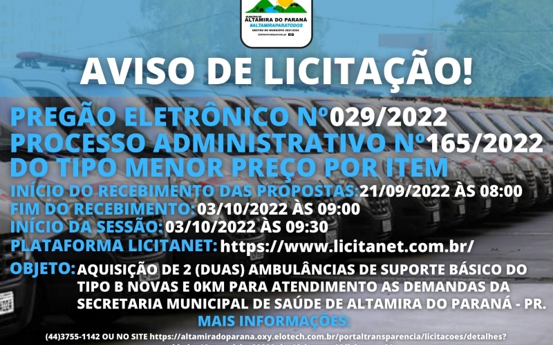 AVISO DE LICITAÇÃO